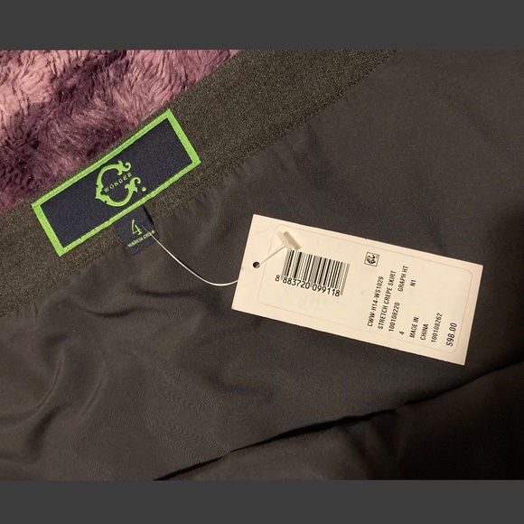 NWT C.Wonder Gray A-Line Stretch Crepe Mini Career Skirt Womens Sz 4 - Picture 4 of 5